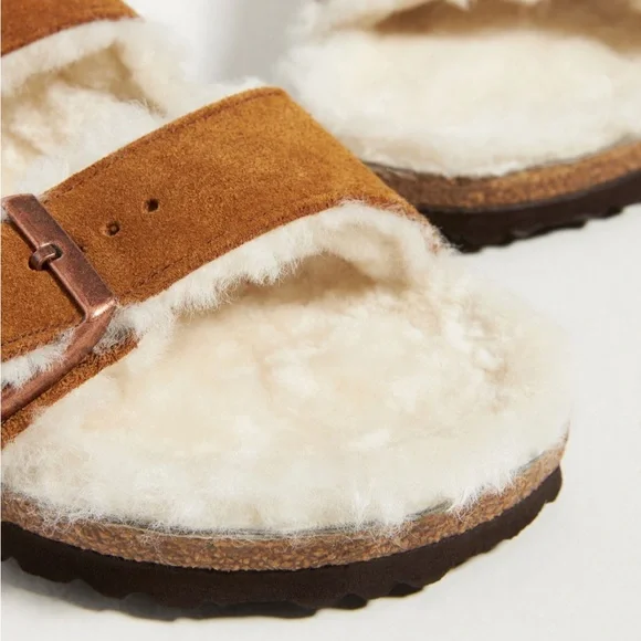 NWT Birkenstock Arizona Fur Lined Shearling Sandals - Picture 3 of 10
